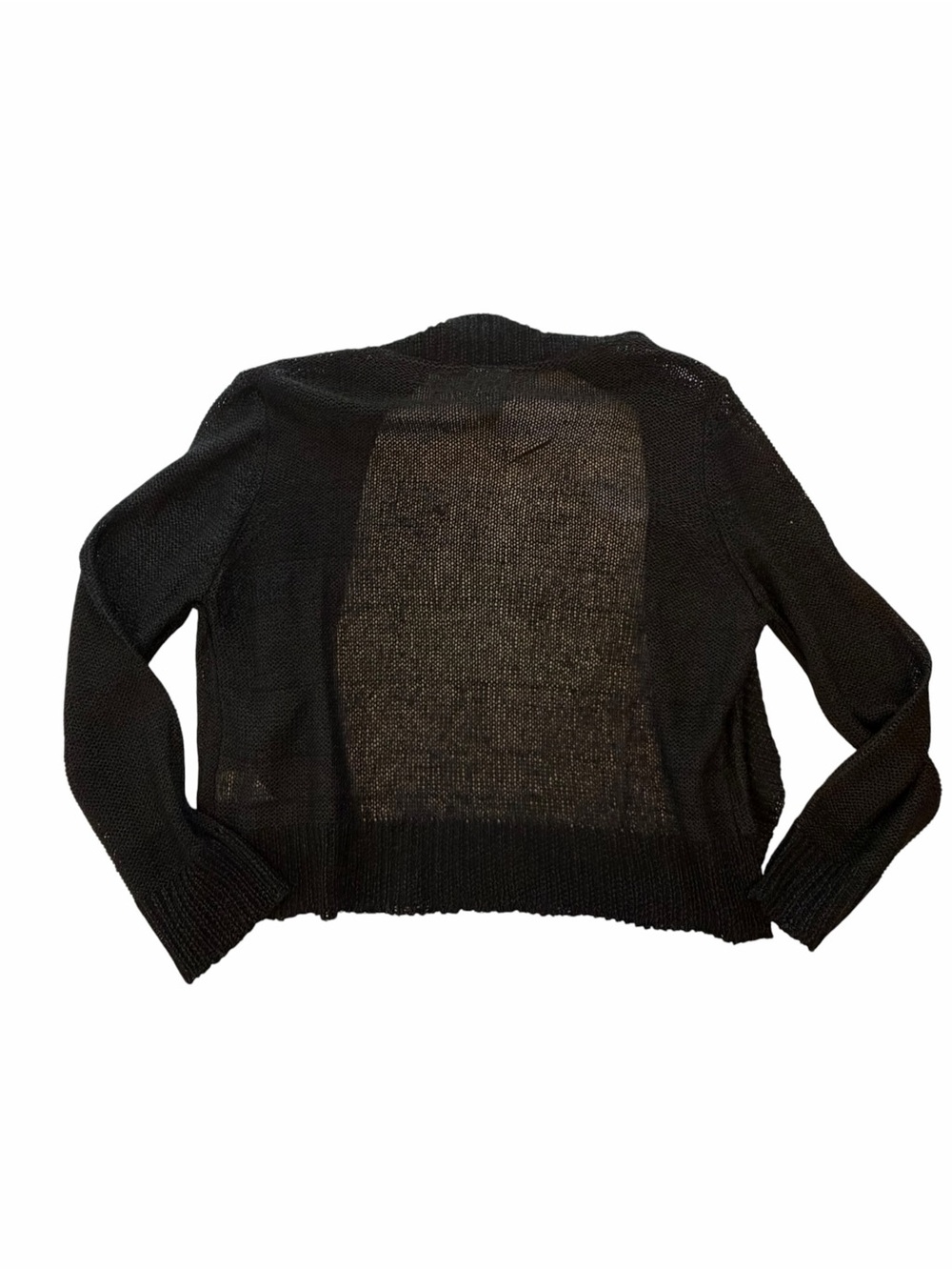 Rabbit Rabbit Rabbit Designs Black Open Front Knit Cardigan Sweater NWT Large - Picture 2 of 6